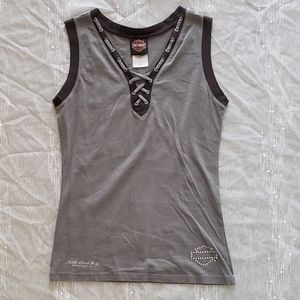 Grey Harley Davidson Sleeveless Shirt - size medium